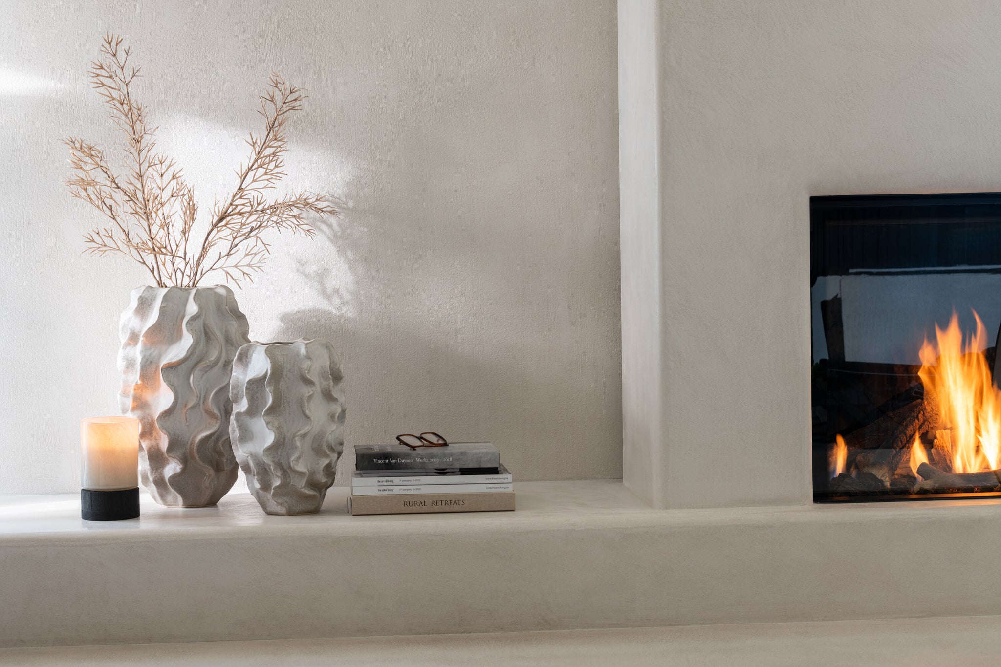 Vaas Abstract Golven Keramiek Beige Small J-Line