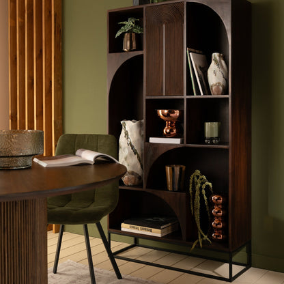 Windlicht Op Voet Afgerond Glas Bruin J-Line