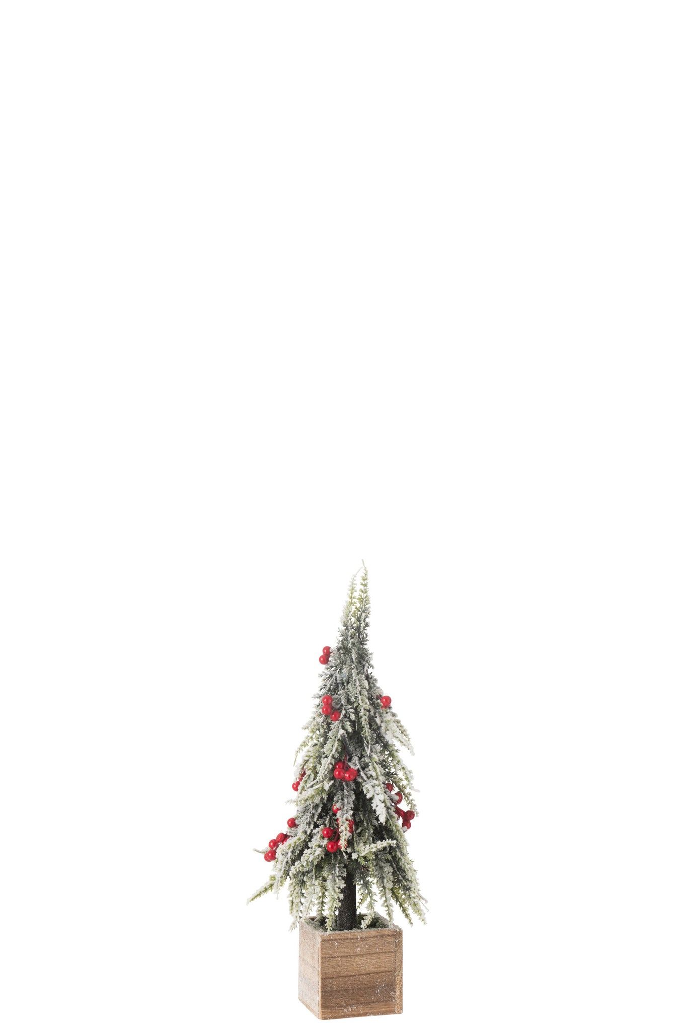 Kerstboom + Led Kunststof Sneeuw Groen/Rood H40cm Small J-Line