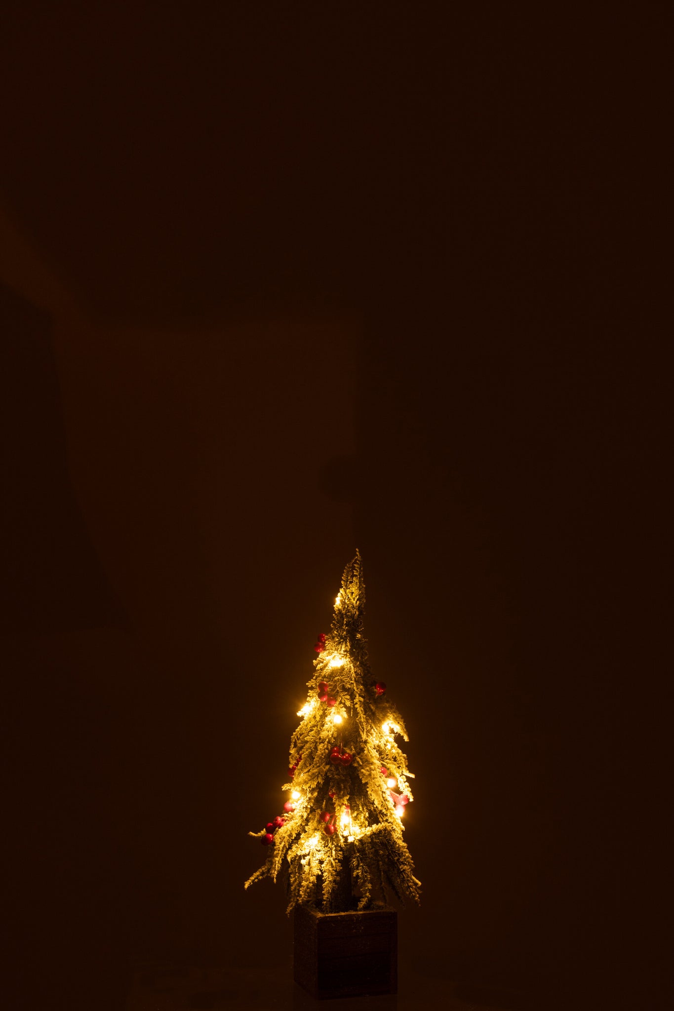 Kerstboom + Led Kunststof Sneeuw Groen/Rood H40cm Small J-Line