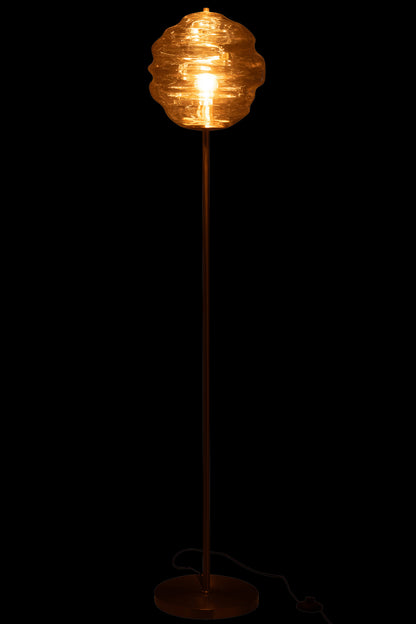 Vloerlamp Glas Licht Cognac H156cm J-Line