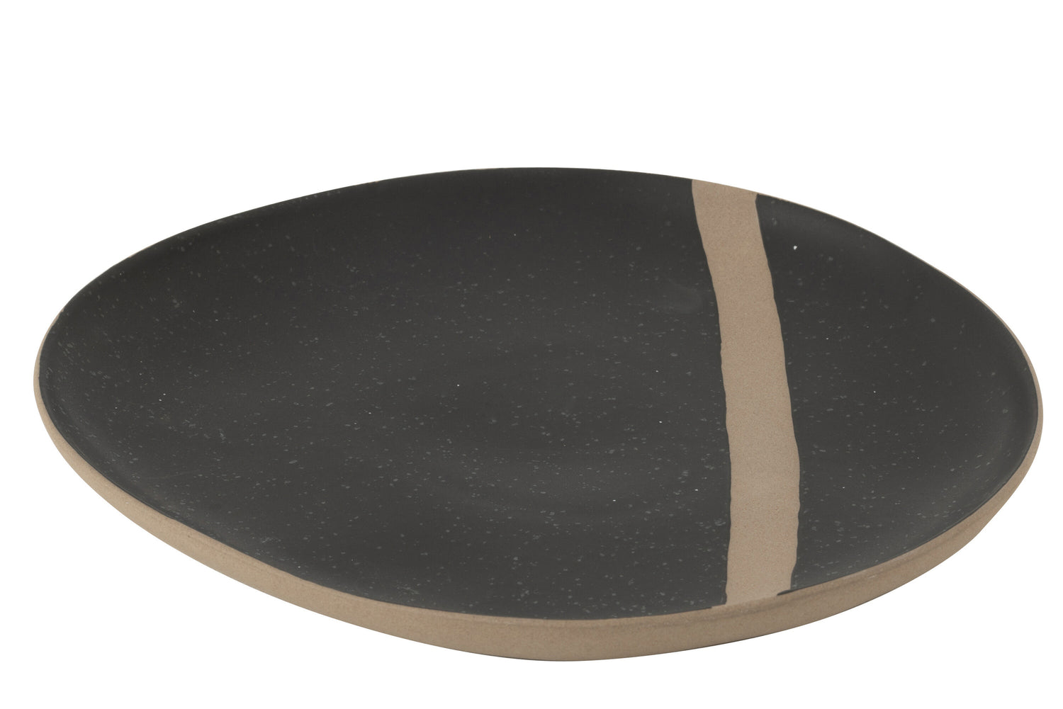 Bord Keramiek Zwart/Taupe Large J-Line