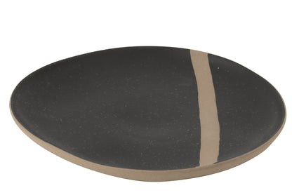 Bord Keramiek Zwart/Taupe Large J-Line