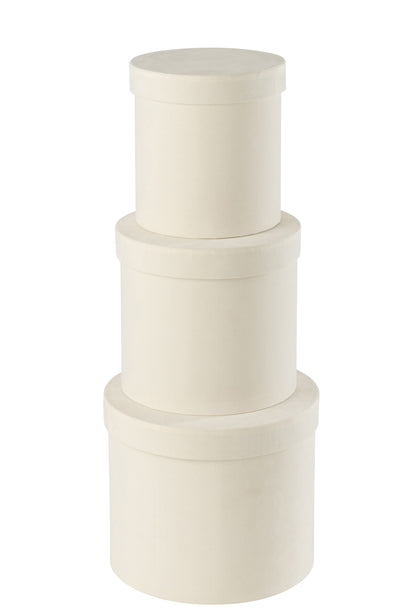 Dozen Rond Fluweel Papier Wit Set van 3 J-Line