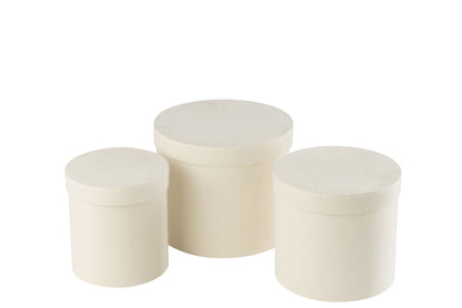 Dozen Rond Fluweel Papier Wit Set van 3 J-Line