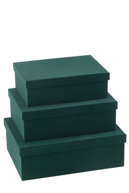 Dozen Rechthoekig Fluweel Papier Groen Set van 3 J-Line