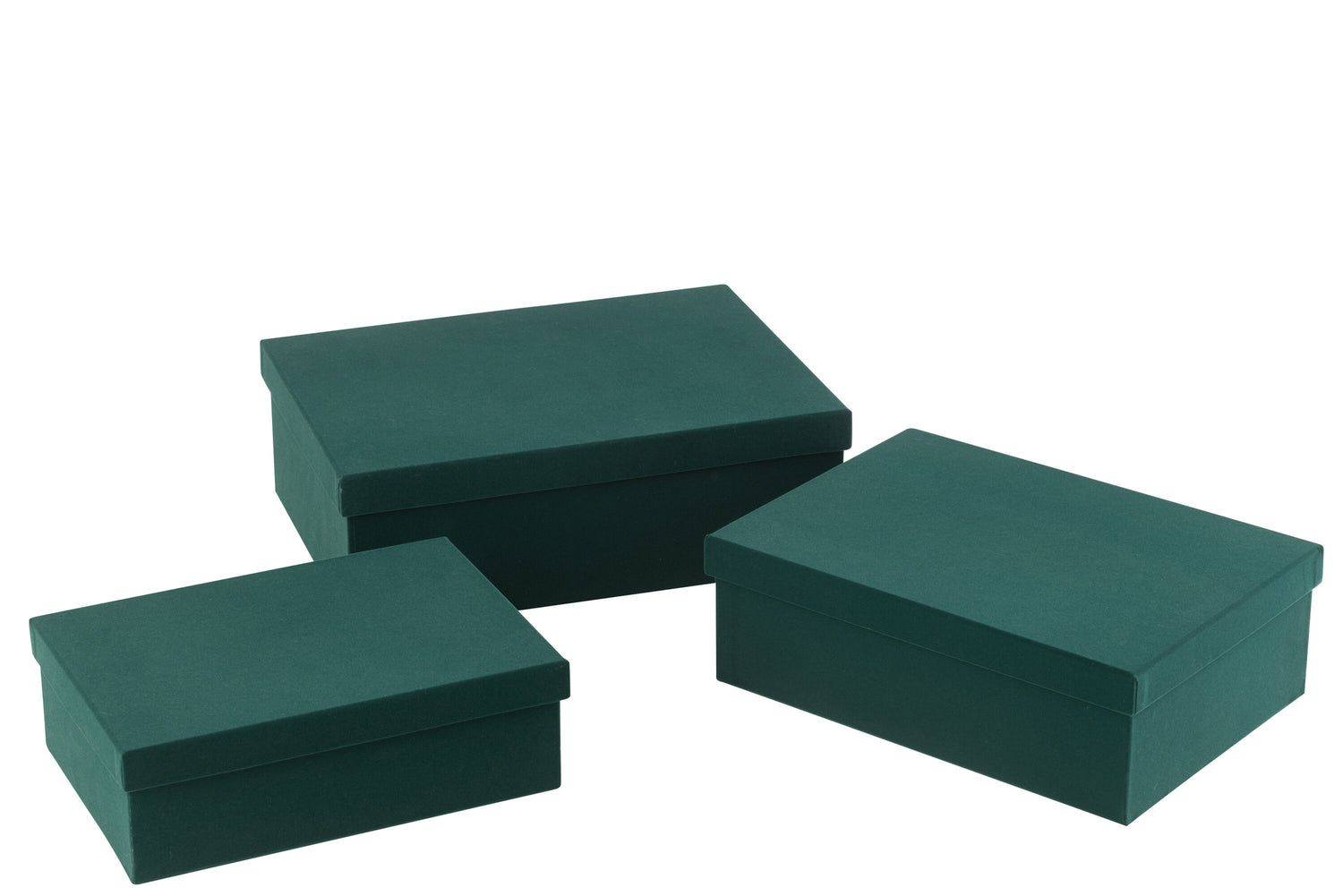 Dozen Rechthoekig Fluweel Papier Groen Set van 3 J-Line