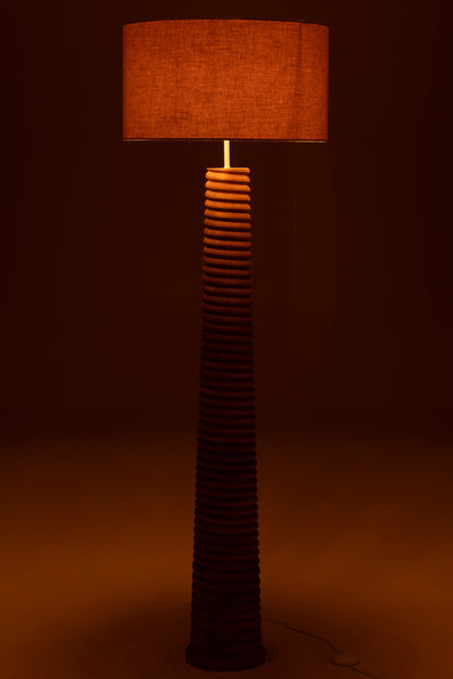 Vloerlamp Schroefdraad Hout Naturel/Grijs J-Line