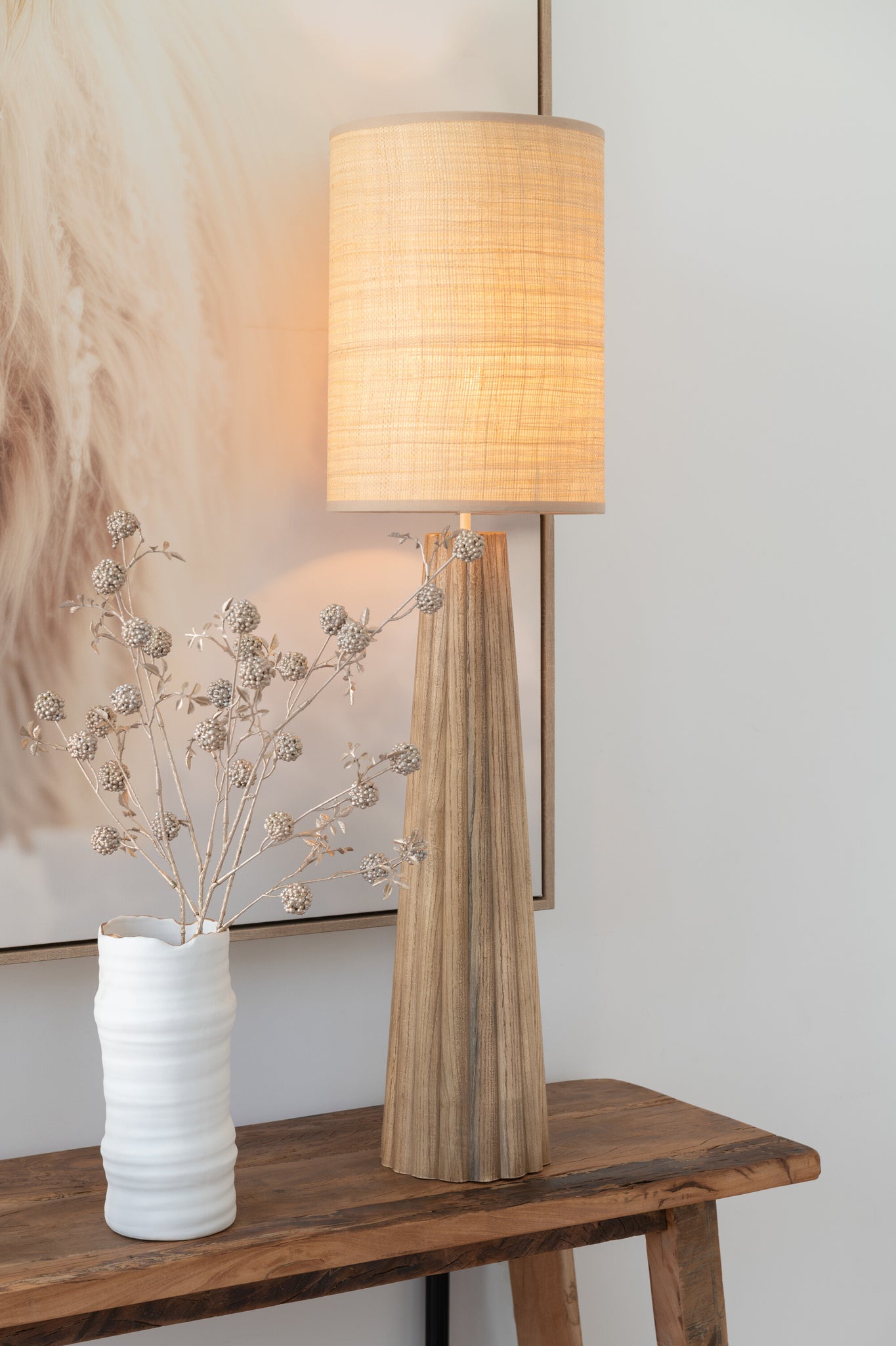 Tafellamp Paraplu Hout Naturel Small J-Line