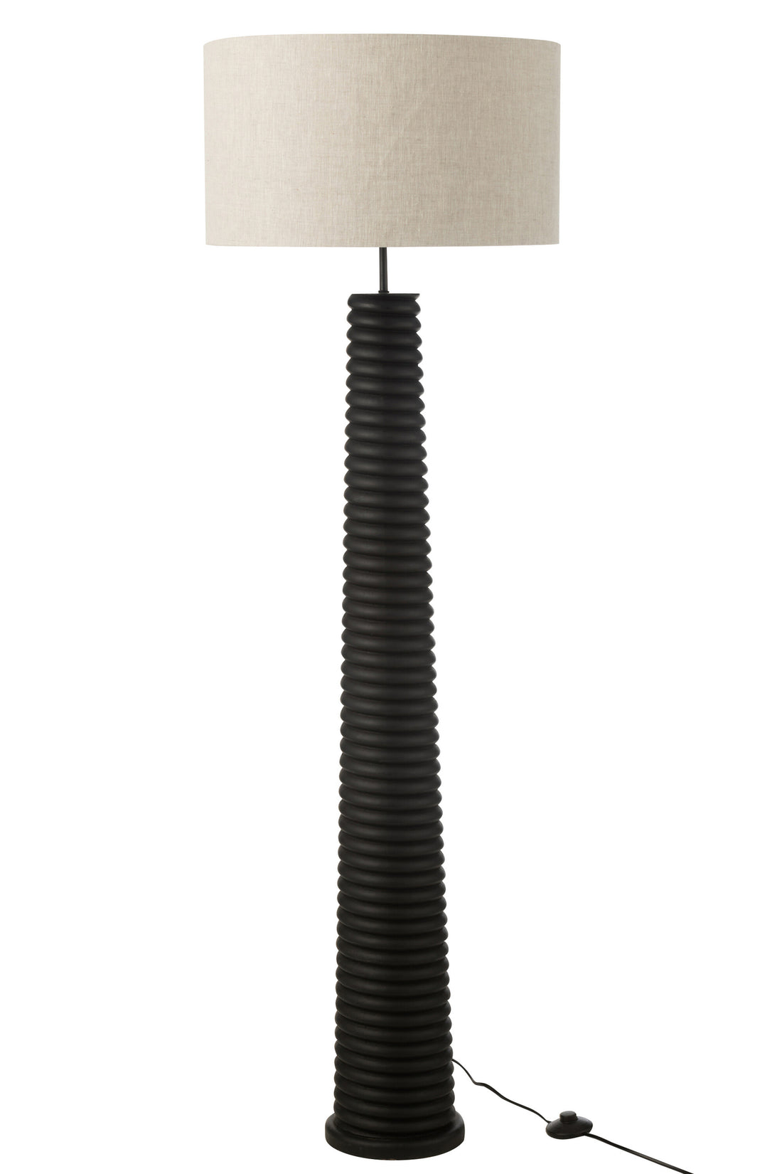 Vloerlamp Schroefdraad Ailanthus Hout Zwart/Grijs H160cm J-Line