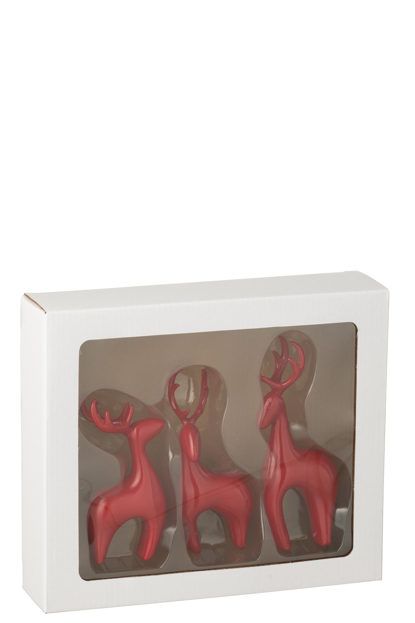 Rendier Resine Galvanisch Rood Set van 3 J-Line