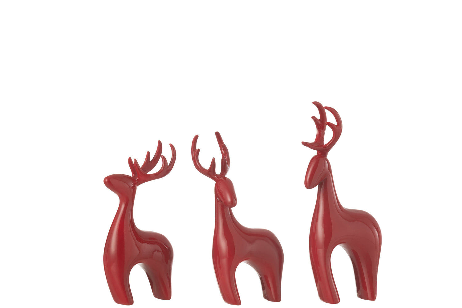 Rendier Resine Galvanisch Rood Set van 3 J-Line