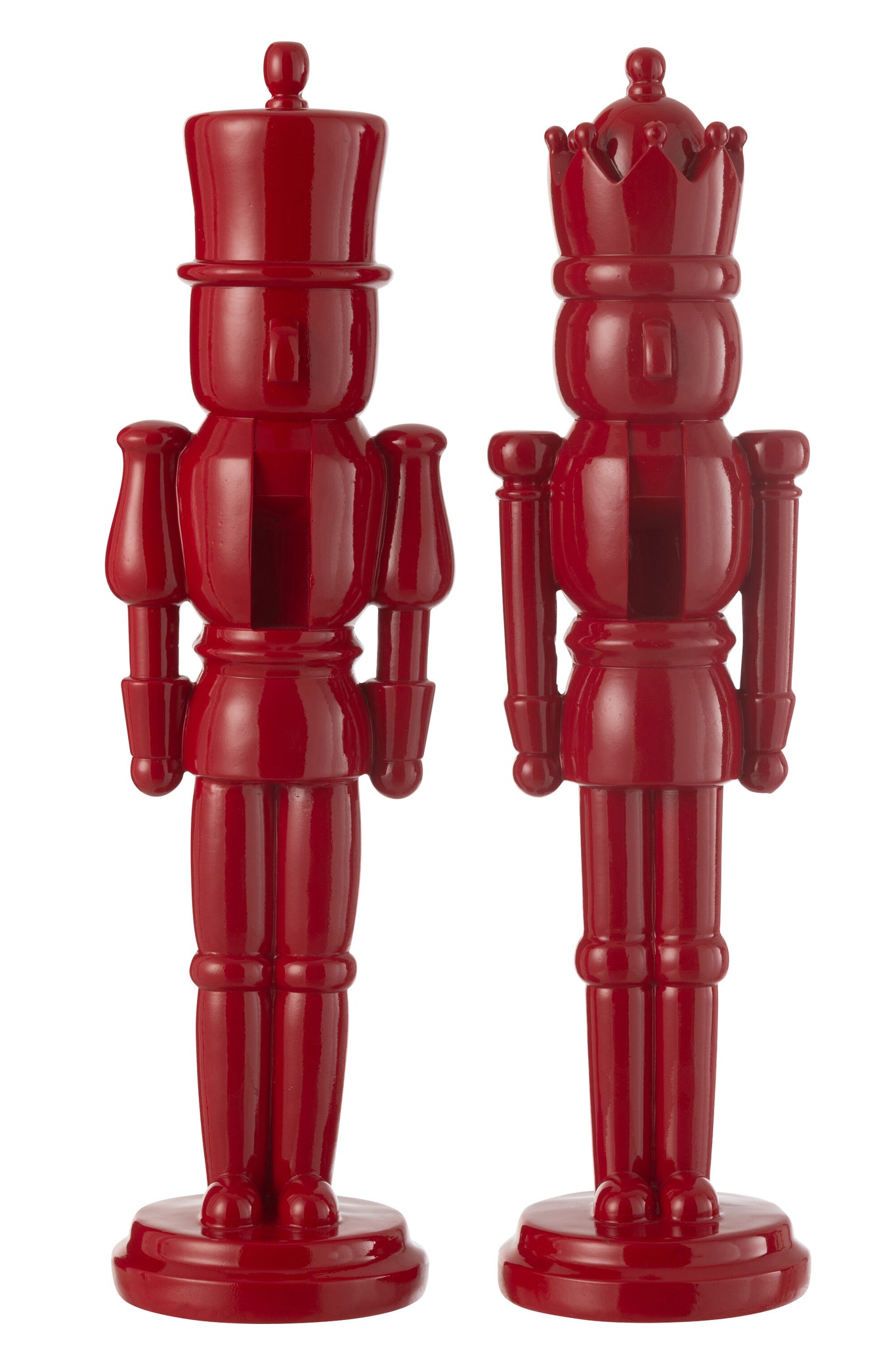 Set van 2 Rode Notenkrakers Resin 47 cm J-Line