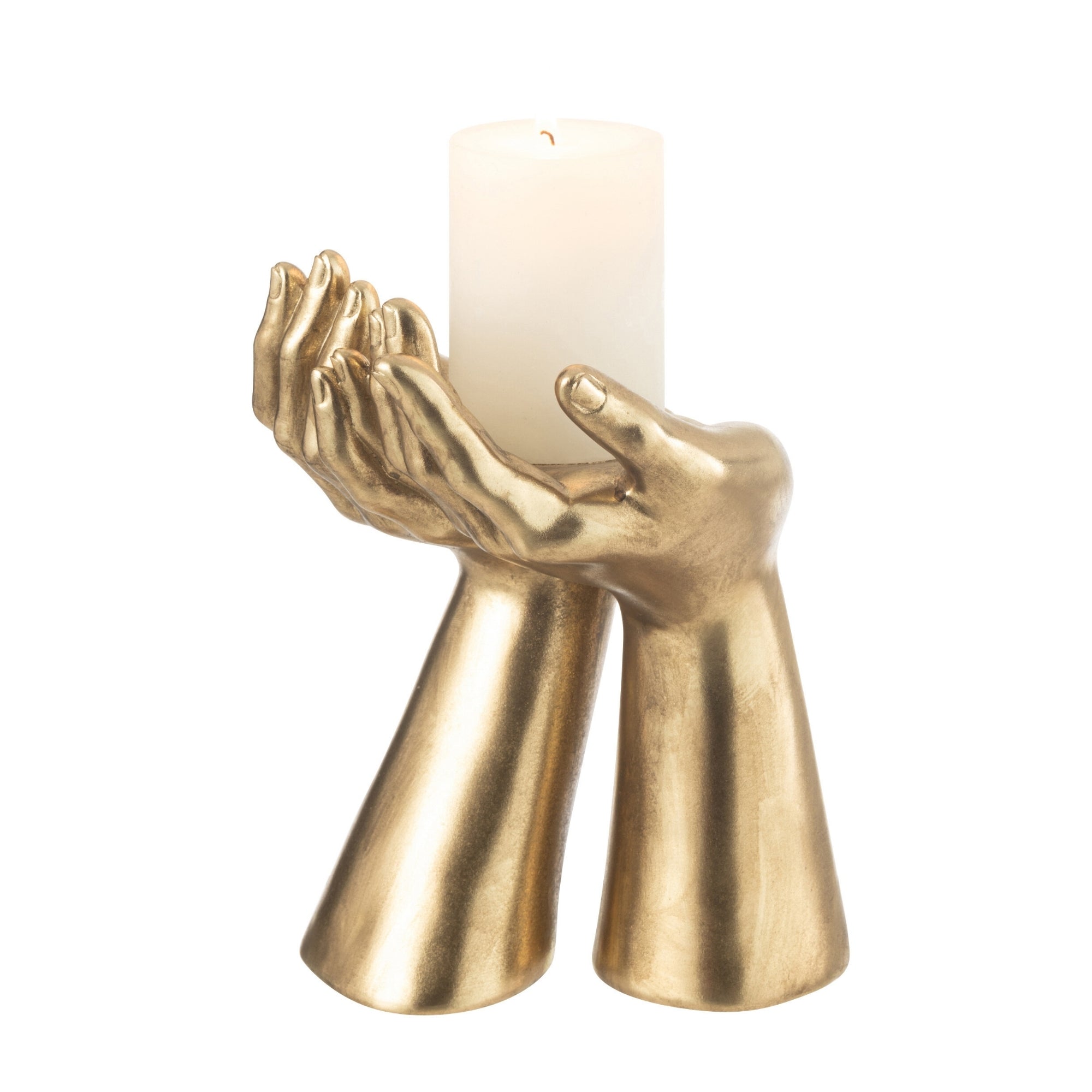 Kandelaar Handen Resine Goud J-Line