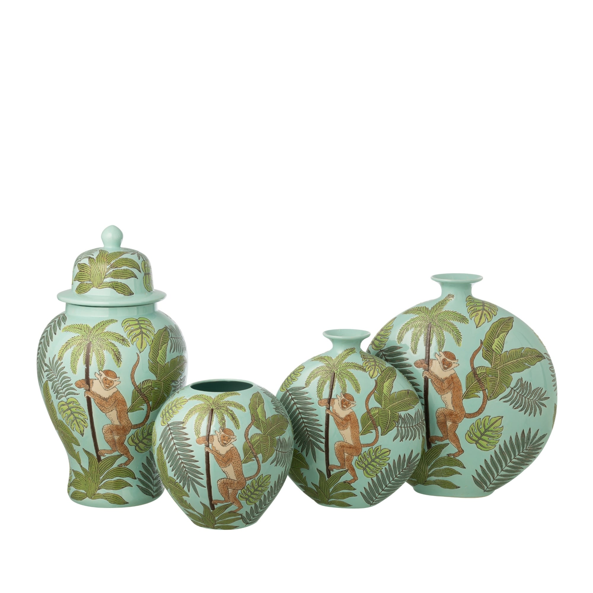 Jungle Vaas Aap Porselein Ø26cmxH26 J-Line