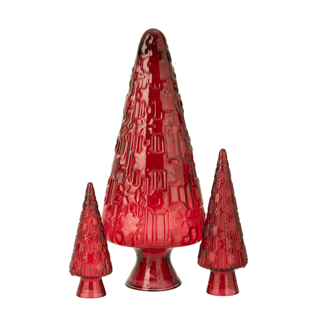 Kerstboom Ornament Rood Glas Set van 3 H85cm J-Line