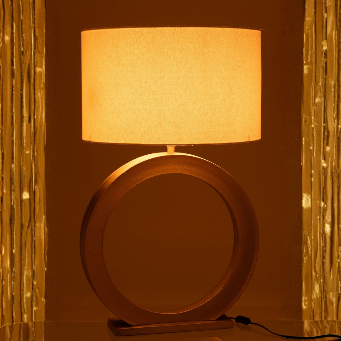 Tafellamp Lamp Rond Aluminium Goudkleurig J-Line