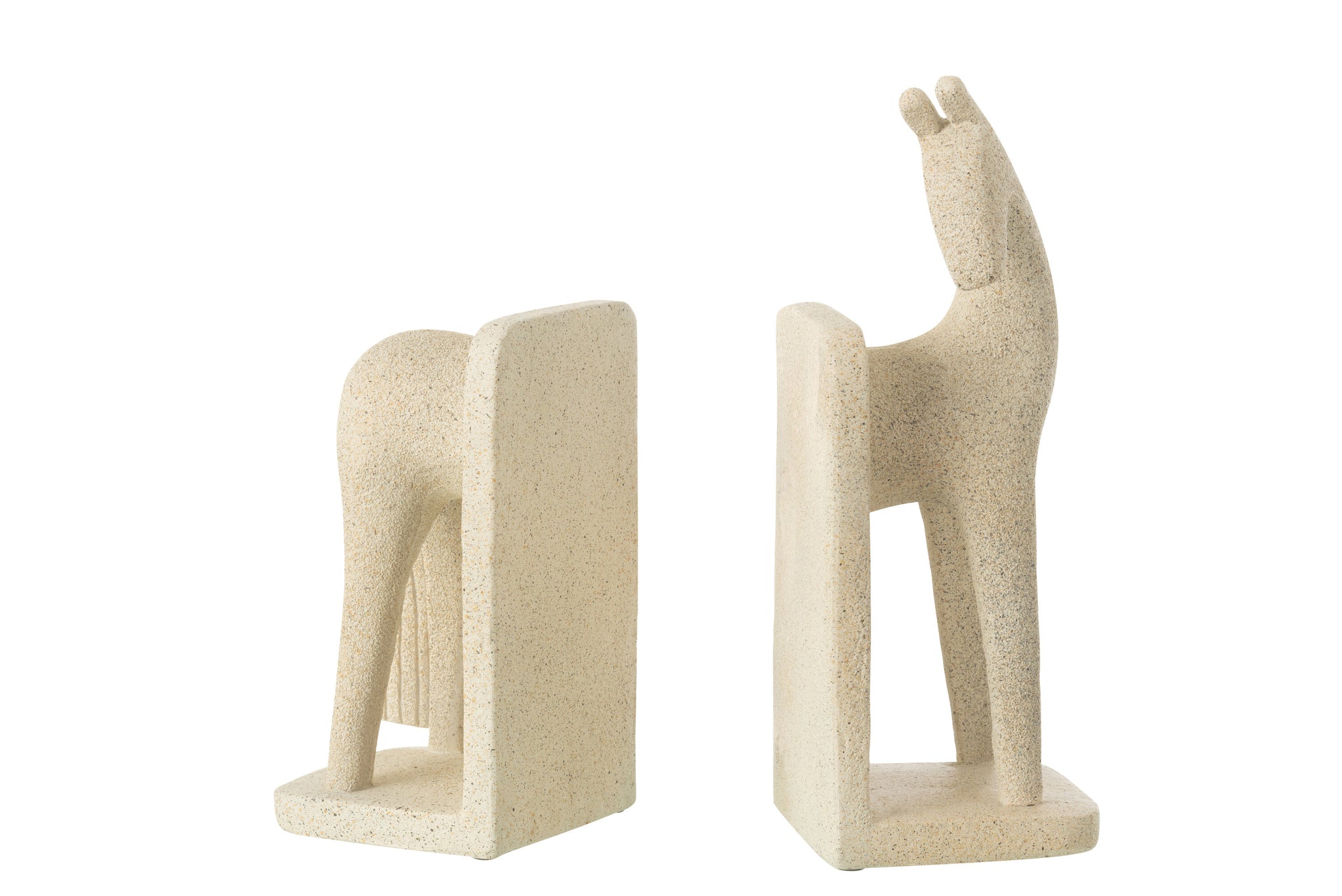 Boekensteun Paard Modern Resine Beige Set J-Line
