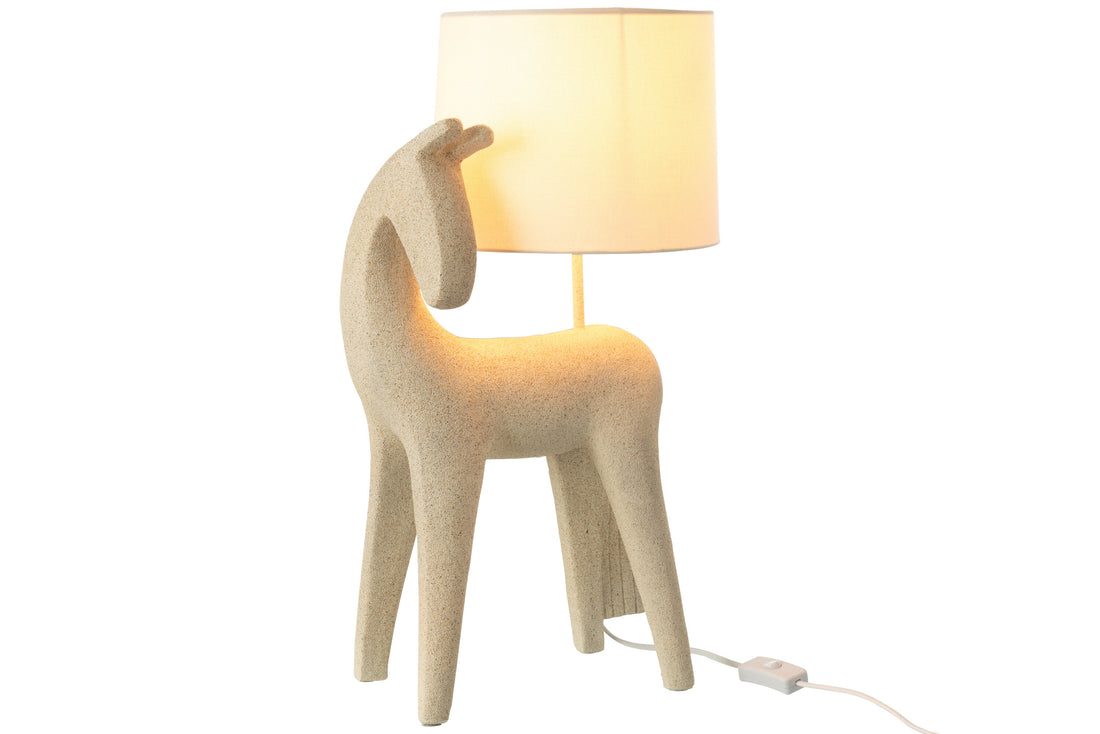 Tafellamp Paard Modern Resine Beige J-Line