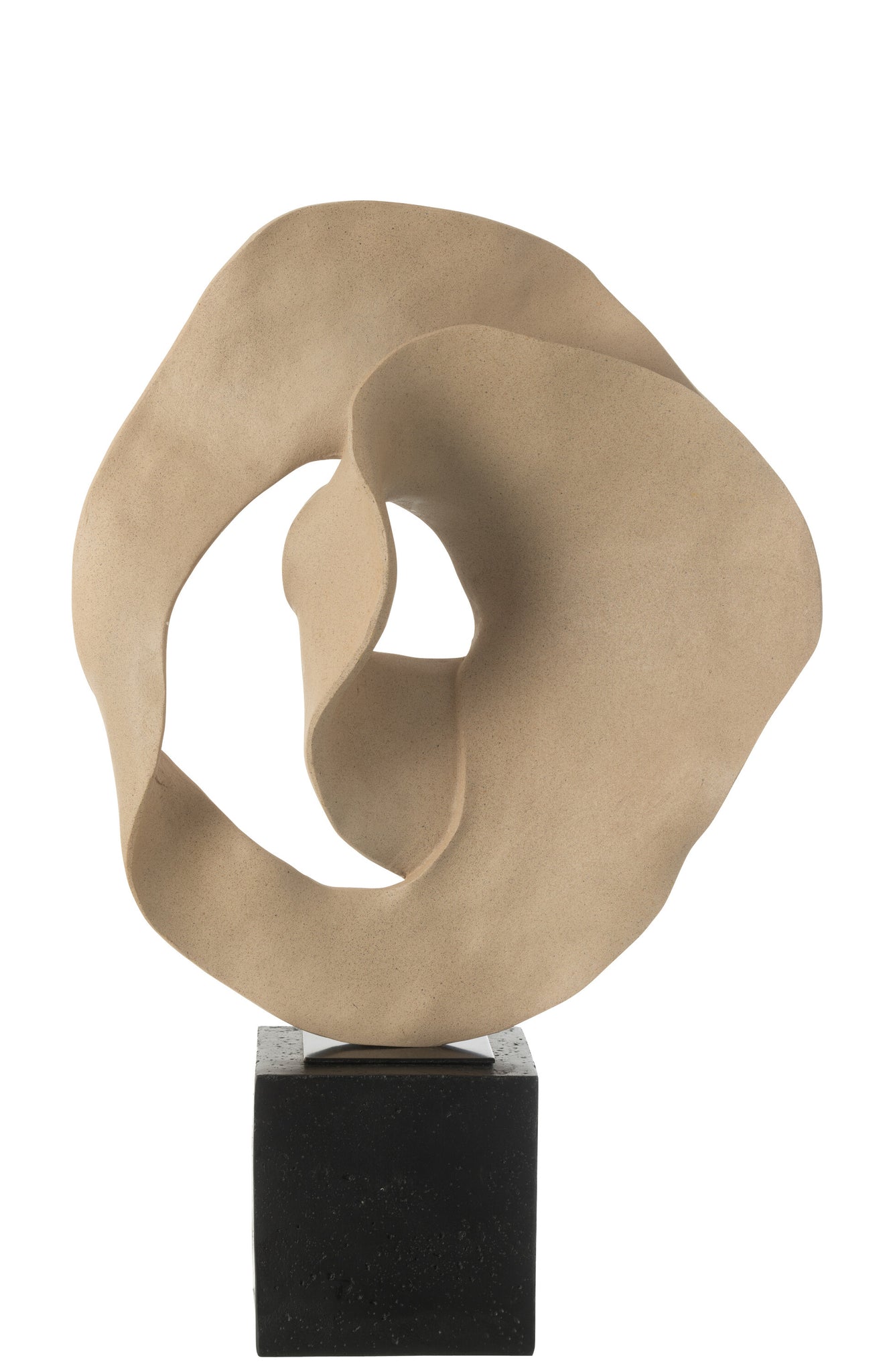 Deco Abstract Op Sokkel Resin Beige/Zwart J-Line