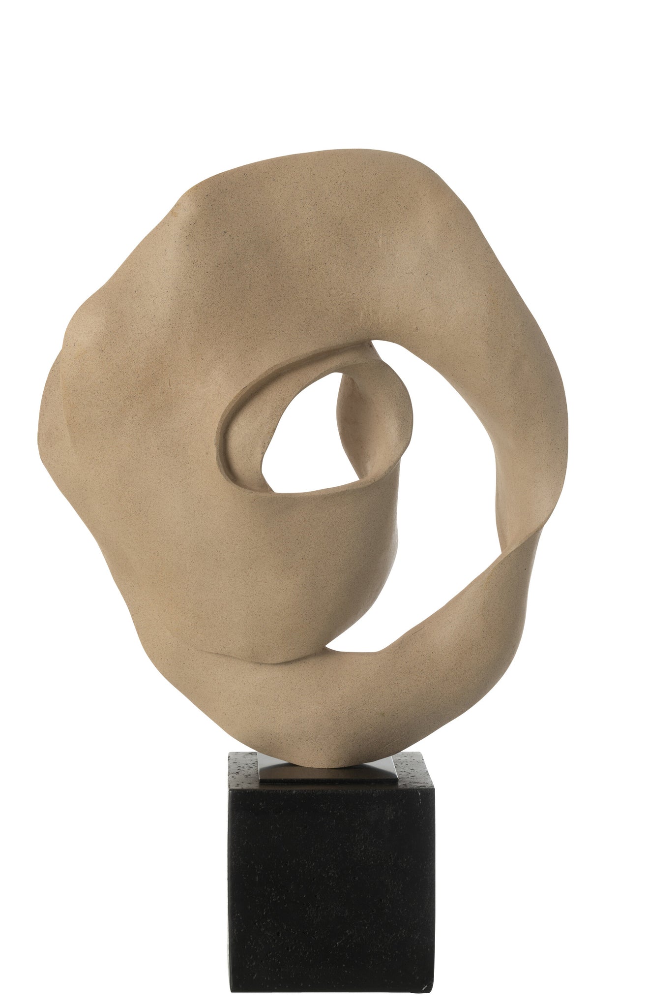 Deco Abstract Op Sokkel Resin Beige/Zwart J-Line