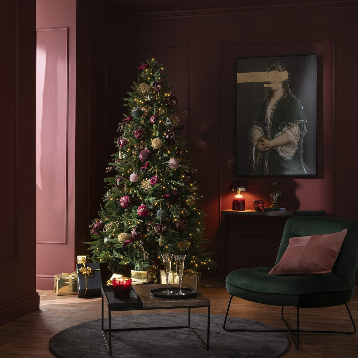 Kerstboom+Led Lichtjes Extra Plastiek Groen H225cm J-Line