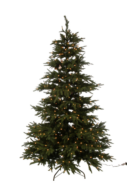 Kerstboom+Led Lichtjes Extra Plastiek Groen H225cm J-Line