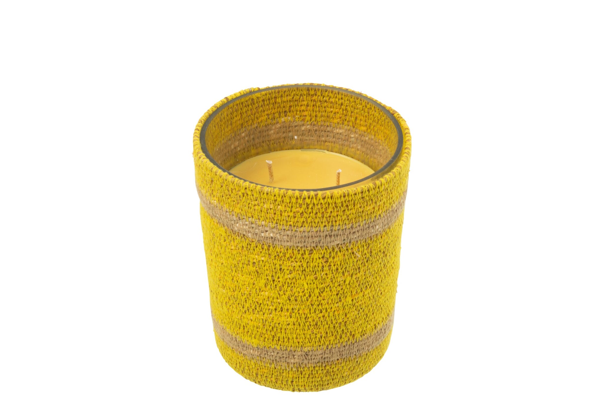 Geurkaars Mand Wax Geel Medium - 55 Uur