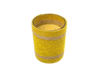 Geurkaars Mand Wax Geel Medium - 55 Uur