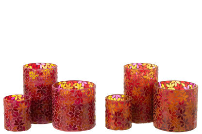 Scented Candle Flower Mosaic Wax Large Set van 2-75Hours