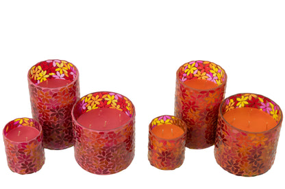Scented Candle Flower Mosaic Wax Large Set van 2-75Hours
