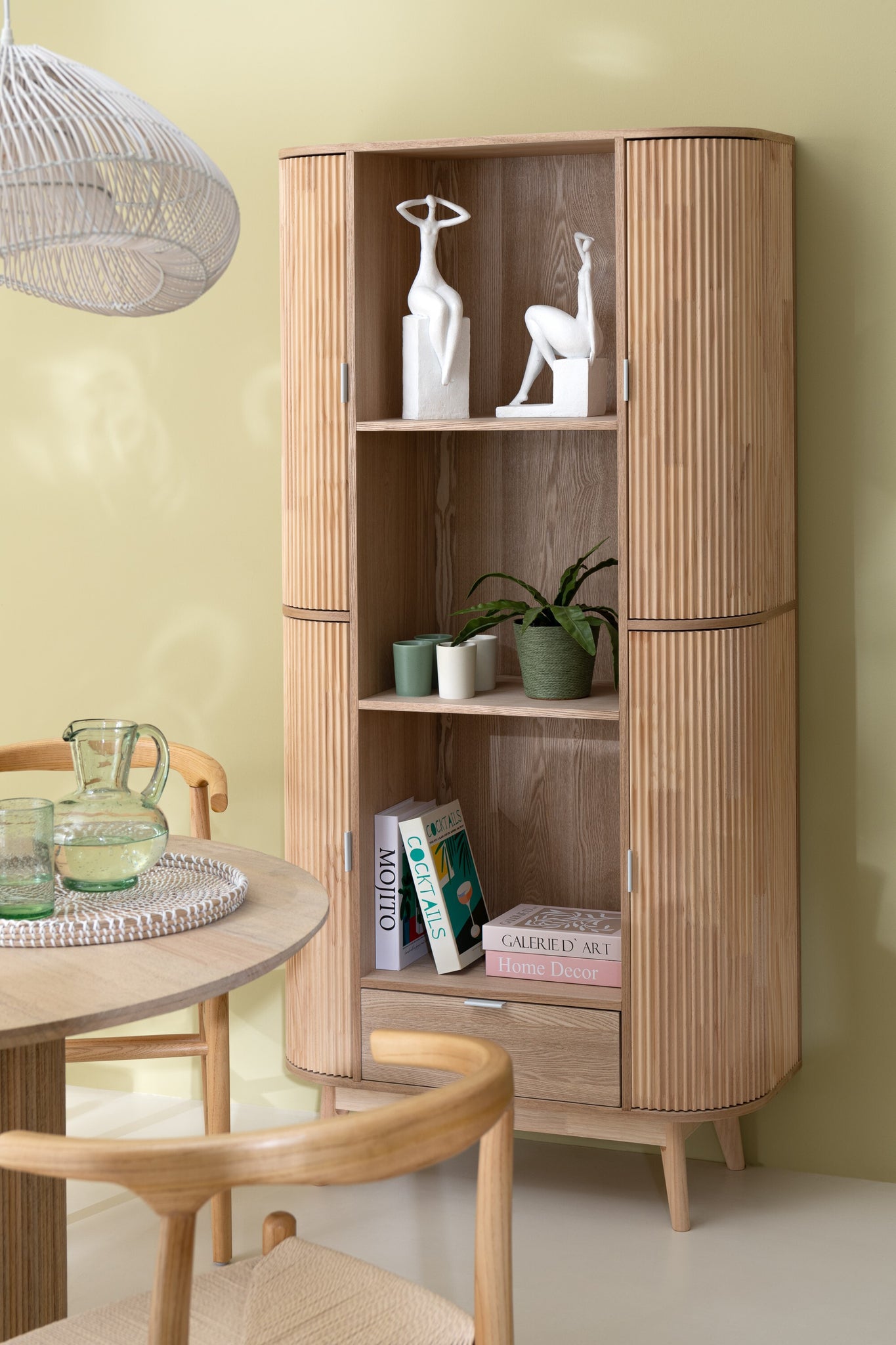Kast Vakken Rond Mdf/Dennenhout Naturel J-Line