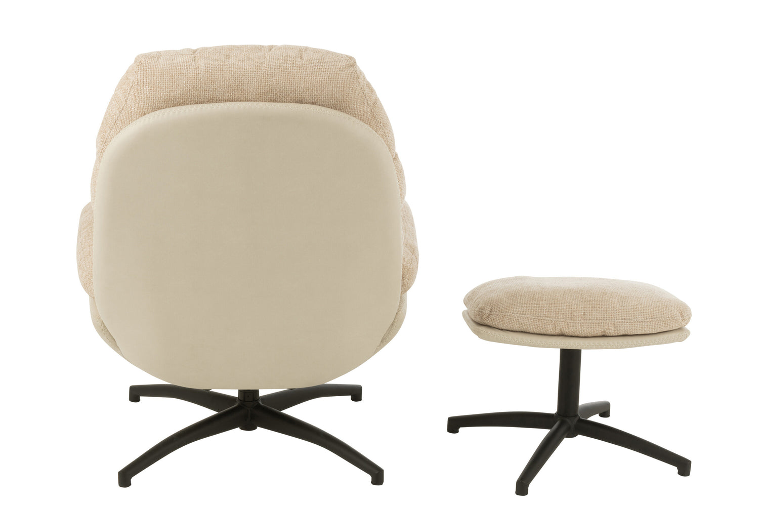 Relax Zetel + Voetbank Metaal/Multiplex Grijs/Zwart J-Line