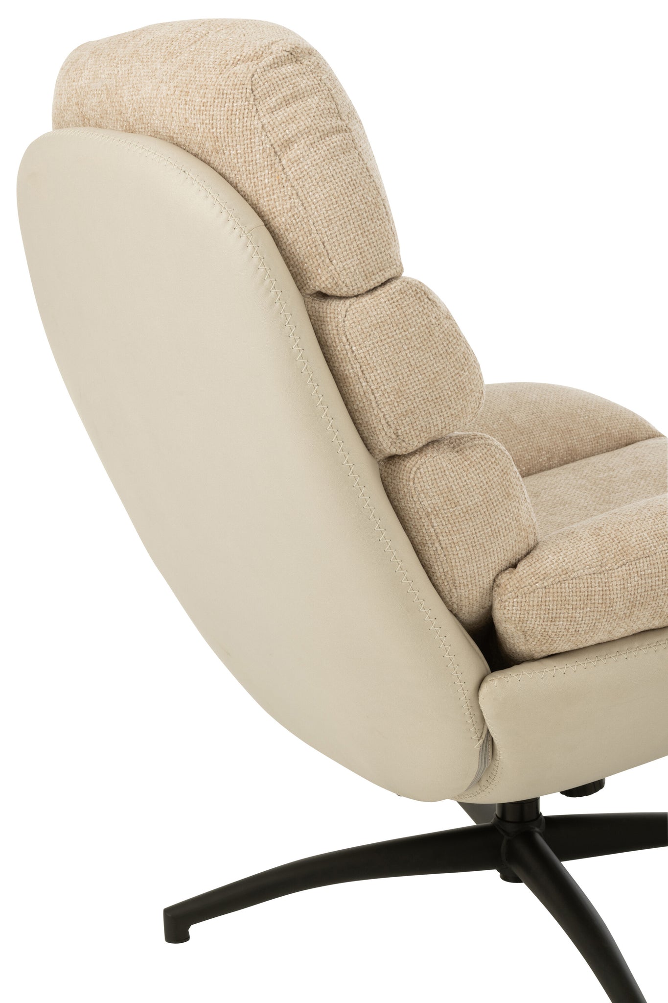 Relax Zetel + Voetbank Metaal/Multiplex Grijs/Zwart J-Line
