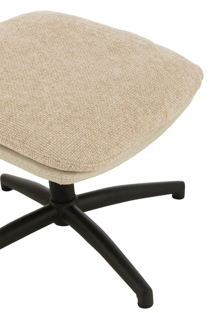 Relax Zetel + Voetbank Metaal/Multiplex Grijs/Zwart J-Line