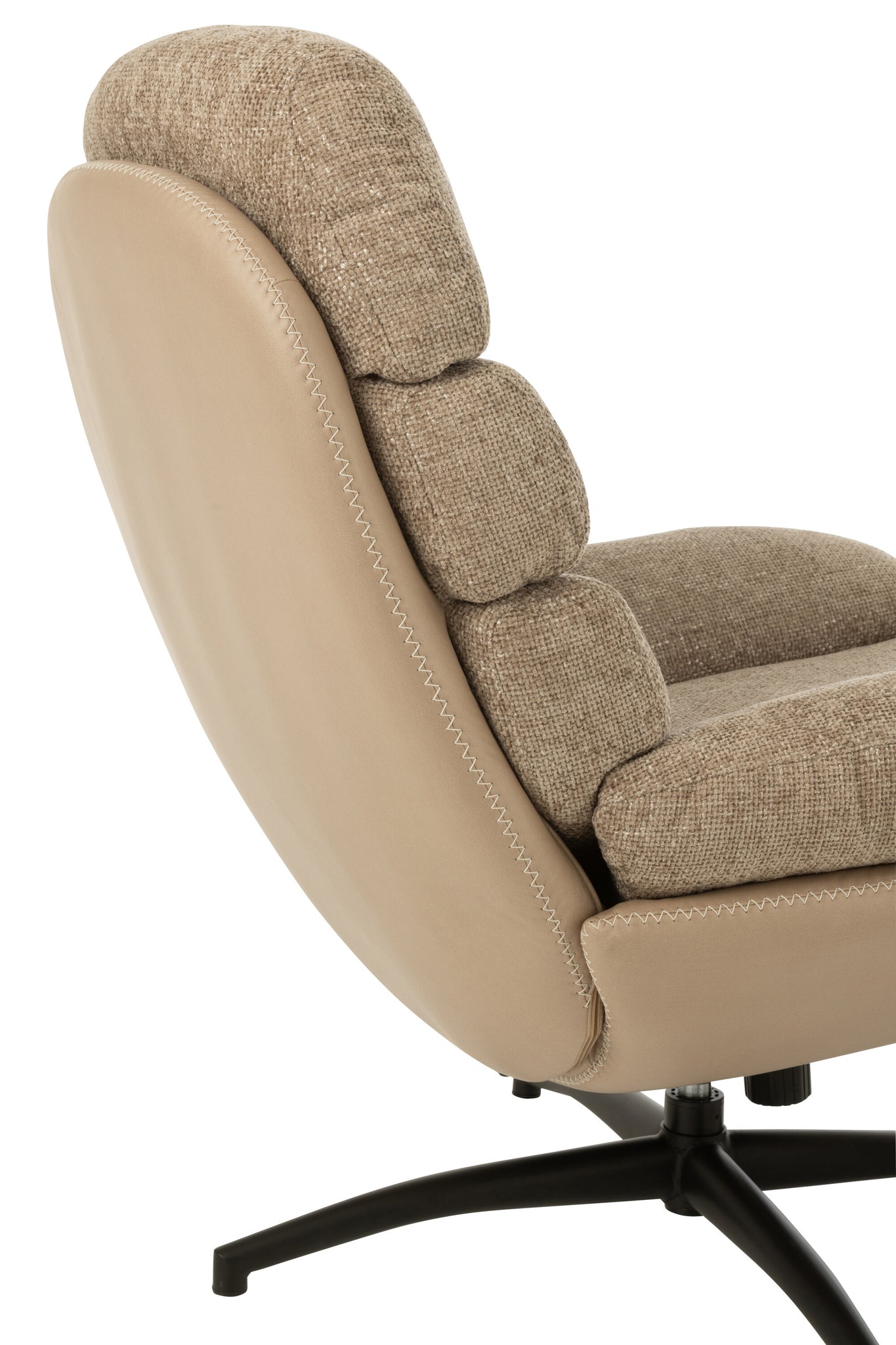 Relax Zetel + Voetbank Metaal/Multiplex Donkergrijs/Zwart J-Line