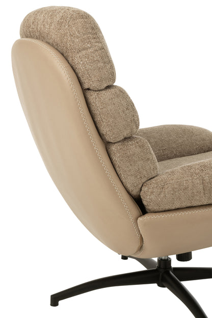 Relax Zetel + Voetbank Metaal/Multiplex Donkergrijs/Zwart J-Line