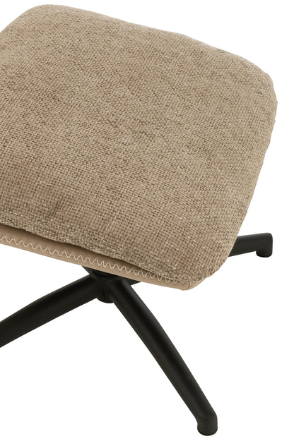 Relax Zetel + Voetbank Metaal/Multiplex Donkergrijs/Zwart J-Line