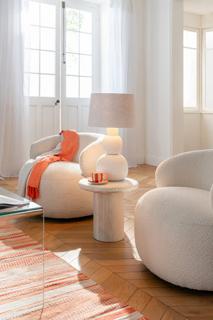 Fauteuil Draaiend Rond Schuim Taupe J-Line