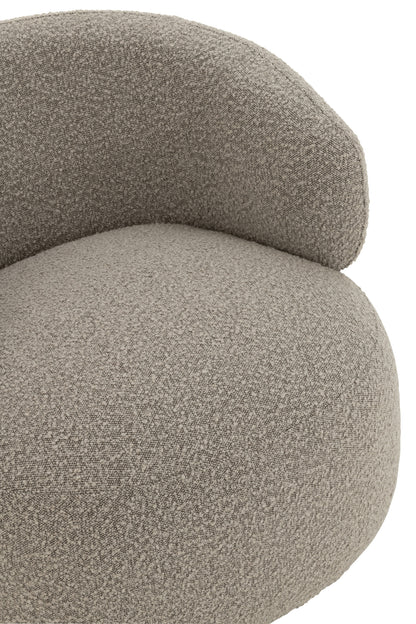 Fauteuil Draaiend Rond Schuim Taupe J-Line
