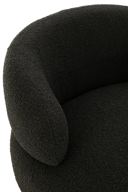 Fauteuil Draaiend Rond Schuim Zwart J-Line