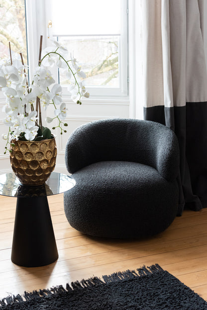 Fauteuil Draaiend Rond Schuim Zwart J-Line