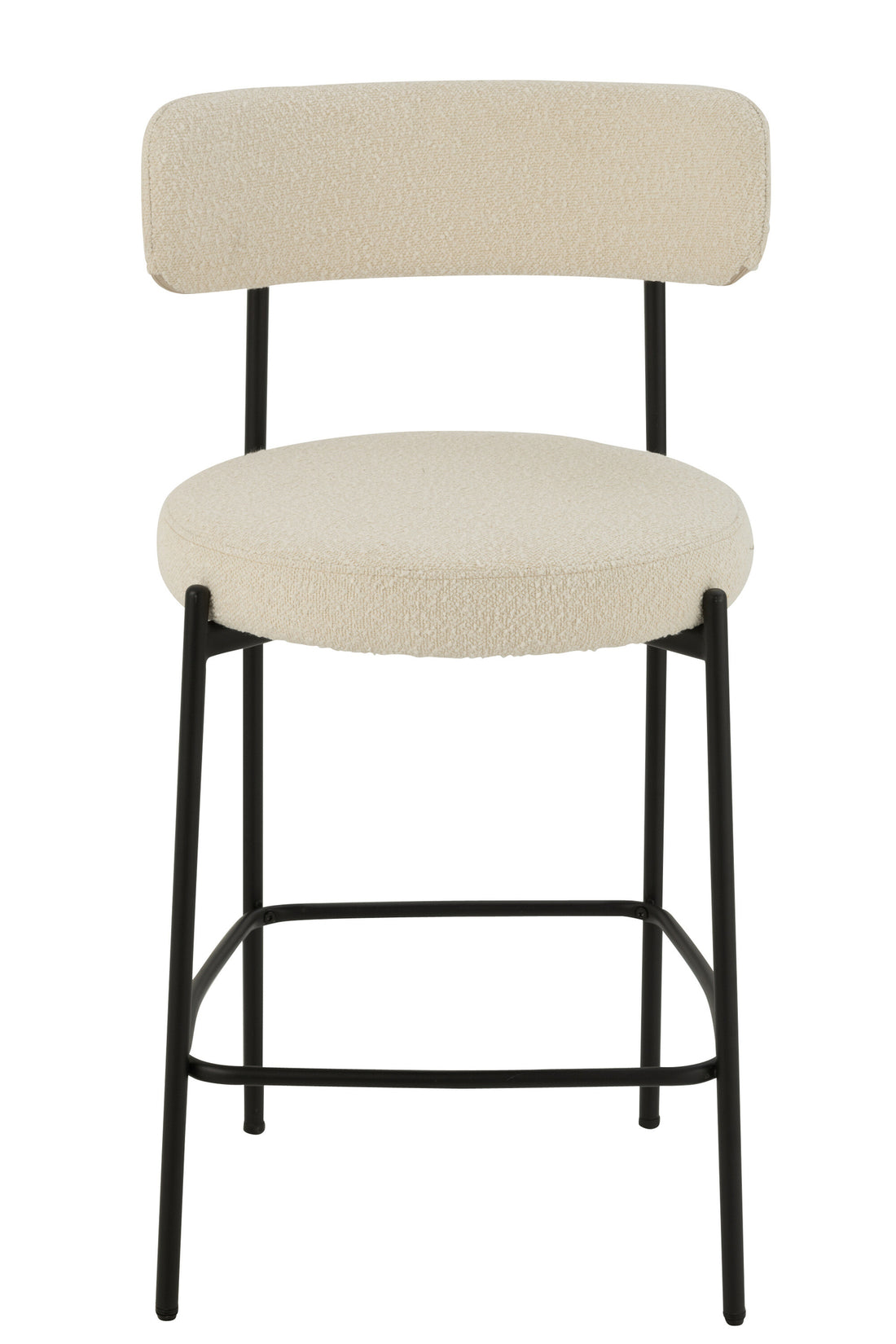 Barstoel Boucle Multiplex/Polyester Wit/Zwart J-Line