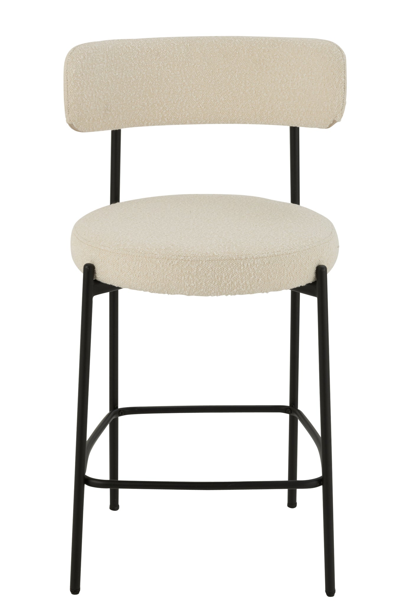 Barstoel Boucle Multiplex/Polyester Wit/Zwart J-Line