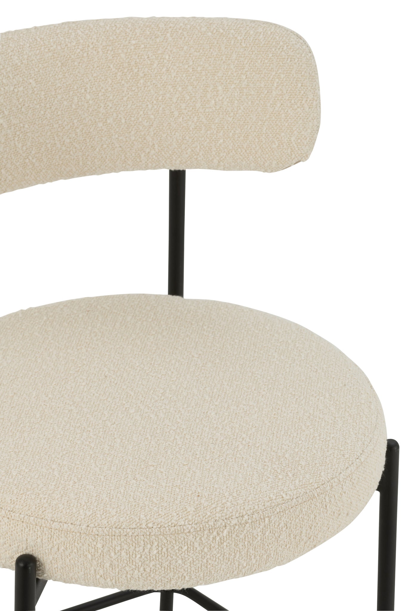 Barstoel Boucle Multiplex/Polyester Wit/Zwart J-Line