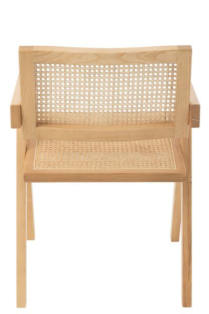 Stoel Rooster Essenhout/Rattan Naturel J-Line