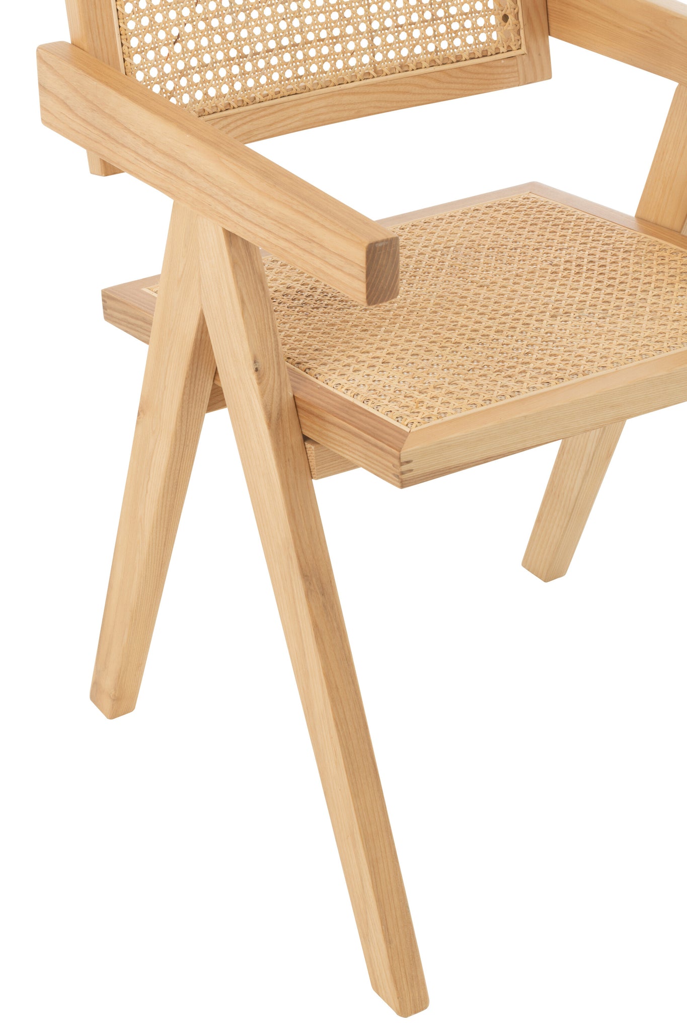 Stoel Rooster Essenhout/Rattan Naturel J-Line