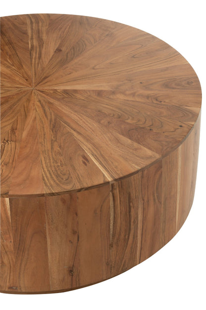 Salontafel Rond Acacia Hout/Mdf Naturel Dia90x35cm J-Line