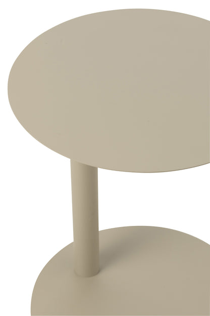 Bijzettafel Rond Metaal Beige J-Line