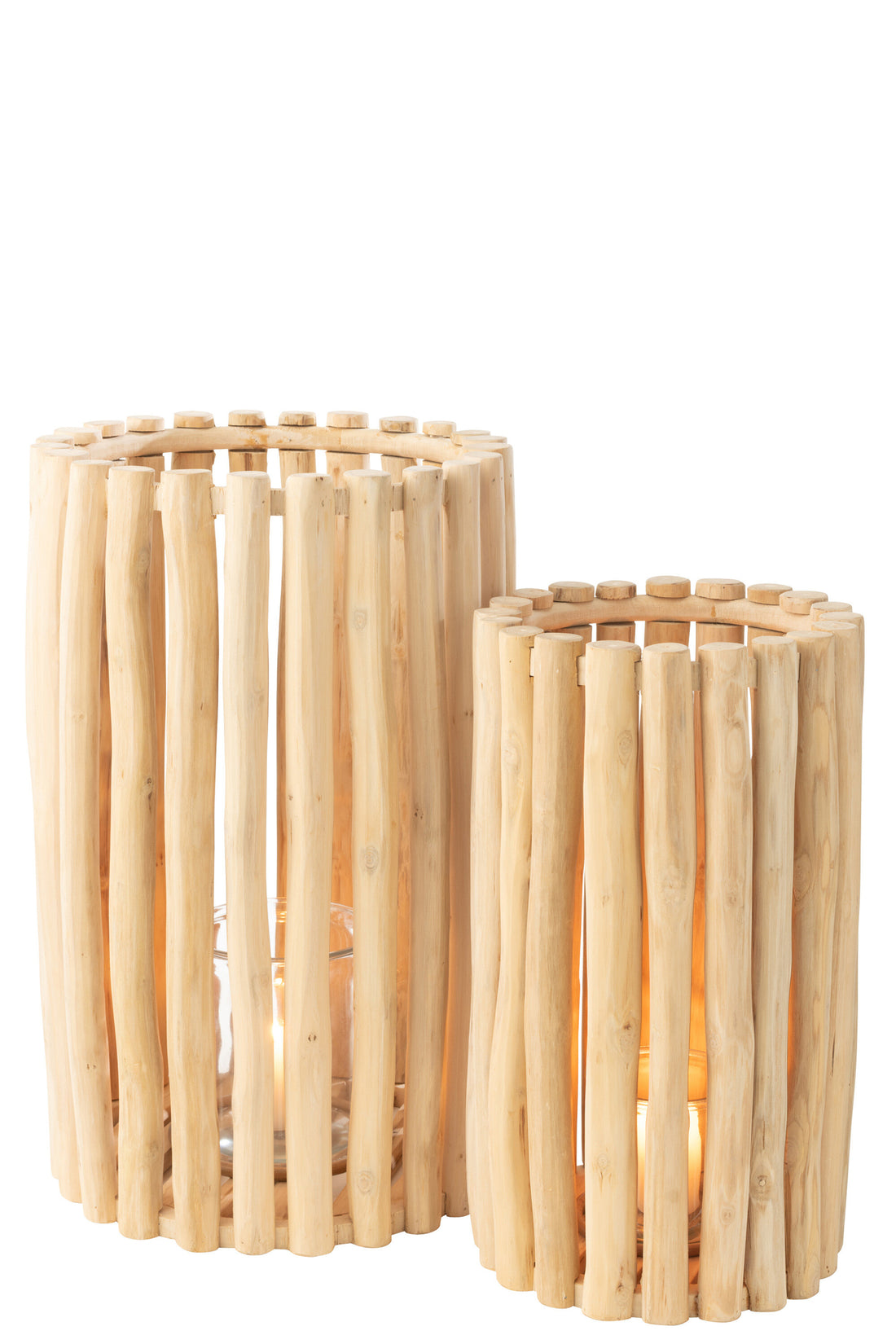 Lantaarn Teck Naturel Set van 2 J-Line